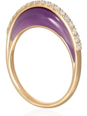 14K Çelik Üzeri Altın Kaplama Zirkon Taşlı Özel Seri Yüzük