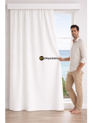 Evihtiyaclarım By ioc Kar Beyaz Saten Güneşlik Perde Işık Geçirmez Özel Ölçü Modern Tasarım