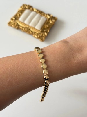 Çelik Gold Taşsız Sıralı Bileklik