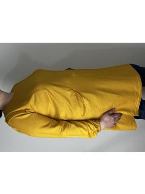 Yaşar Triko Kadın Hardal Uzun Kollu Bilek Lastikli Bisiklet Yaka Yırtmaçlı Çift Cepli Tunik