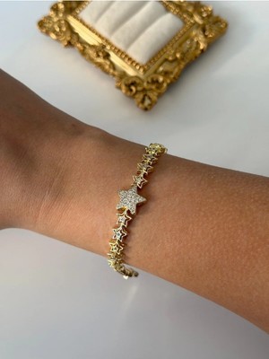 Çelik Zirkon Özel Koleksiyon Yıldız Bileklik