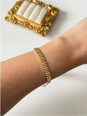 Çelik Gold Kordon Bileklik