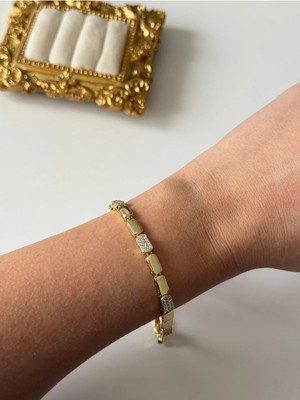 Çelik Zirkon Dizme Model Bileklik