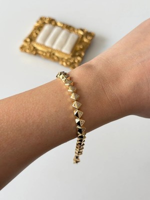 Çelik Özel Seri Zirkon Plaka Bileklik