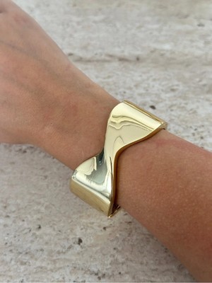 Kadın Çelik Altın Kaplama Basic Kelepçe