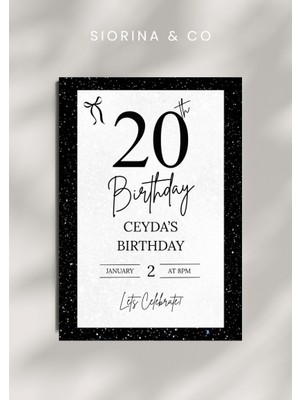 Siorina Events Doğum Günü Davetiyesi Birthday Card - 5 Adet