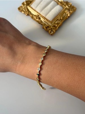 Çelik Mini Petek Zirkon Bileklik