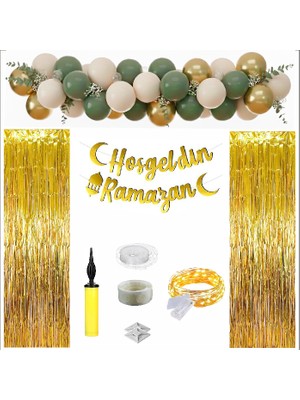 Zenviva 39 Parça Hoşgeldin Ramazan Süsleme Seti Perdeli