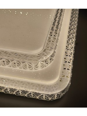 Leday Sıva Üstü LED Panel 42W Dekoratif Armatür Çift Kristal(Gün Işığı 4000K) 43X43