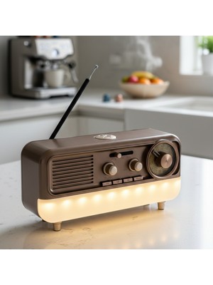 Dexxony Gece Lambalı Vintage Bluetoothlu Nostaljik Radyo & Fm Radyo & Bluetooth Hoparlör - Videolu Ürün