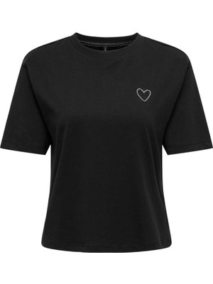 Only Onlrhıne Siyah Kadın T-Shirt 15368901