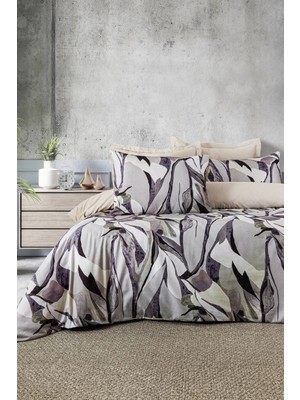 Şaheser Home Collection Prestige Modern Dijital Baskılı Saten Nevresim Takımı 300 Tc, Çift Kişilk %100 Pamuklu Nevresim Seti