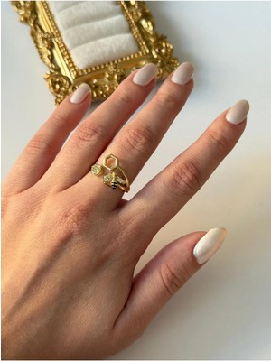 14K Çelik Üzeri Altın Kaplama Ayarlanabilir Basic Yüzük