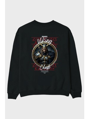 Ankhises Viking Mitolojisi Serisi 21 Arka Baskılı Oversize Sweatshirt Erkek Kadın Unisex