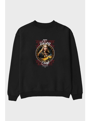 Ankhises Viking Mitolojisi Serisi 1 Ön Baskılı Oversize Sweatshirt Erkek Kadın Unisex