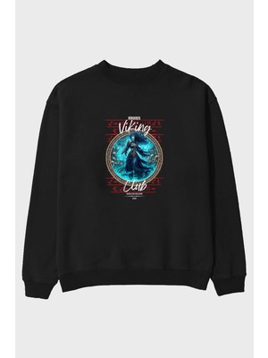 Ankhises Hel Ön Baskılı Oversize Sweatshirt Erkek Kadın Unisex