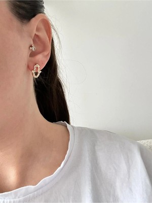 14K Çelik Üzeri Altın Kaplama Minimal cm Küpe