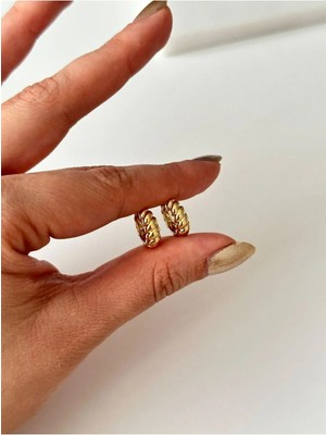 14K Çelik Üzeri Altın Kaplama Minimal cm Küpe