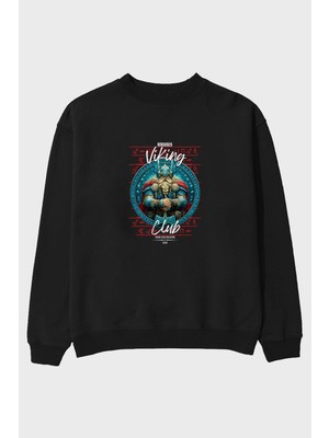 Ankhises Thor Ön Baskılı Oversize Sweatshirt Erkek Kadın Unisex