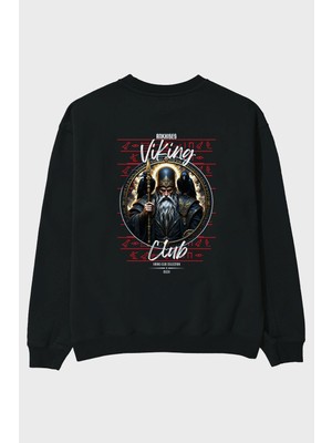 Ankhises Odin 1 Arka Baskılı Oversize Sweatshirt Erkek Kadın Unisex