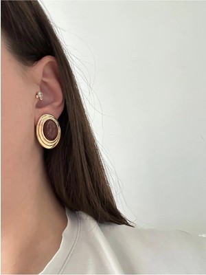 Çelik Dera Kahve Küpe