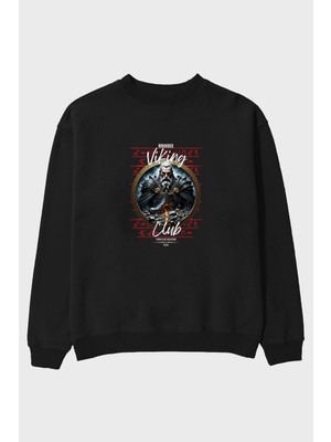Ankhises Viking Mitolojisi Serisi 22 Ön Baskılı Oversize Sweatshirt Erkek Kadın Unisex