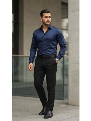 Veralya Erkek Saten Klasik Gömlek