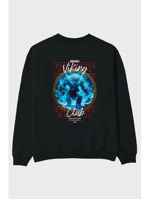 Ankhises Ymir Arka Baskılı Oversize Sweatshirt Erkek Kadın Unisex