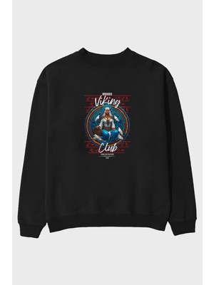 Ankhises Frigg Ön Baskılı Oversize Sweatshirt Erkek Kadın Unisex