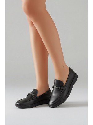 Voyager Z540 Kadın Deri Comfort Günlük Ayakkabı Siyah