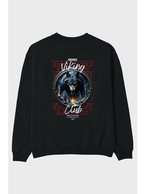 Ankhises Viking Mitolojisi Serisi 28 Arka Baskılı Oversize Sweatshirt Erkek Kadın Unisex