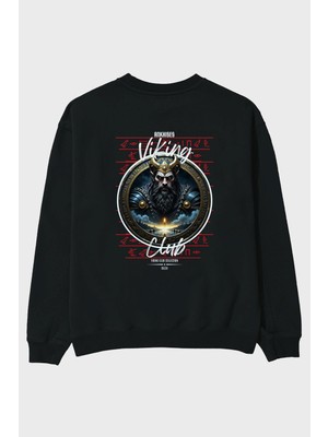 Ankhises Viking Mitolojisi Serisi 7 Arka Baskılı Oversize Sweatshirt Erkek Kadın Unisex