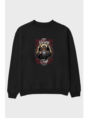 Ankhises Odin 1 Ön Baskılı Oversize Sweatshirt Erkek Kadın Unisex