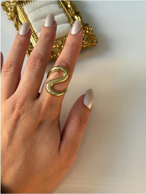 14K Çelik Üzeri Altın Kaplama Ayarlanabilir Basic Yüzük