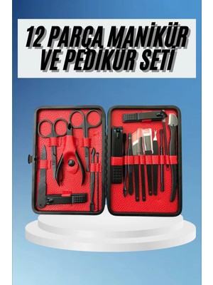 Astraltech Deri Çantalı Siyah Paslanmaz Çelik 17 Parça Manikür Pedikür Seti
