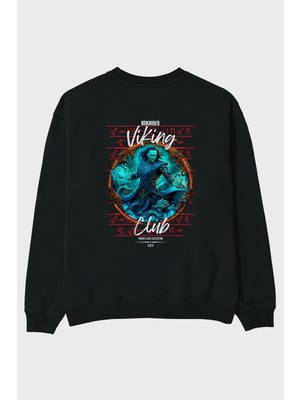 Ankhises Loke Arka Baskılı Oversize Sweatshirt Erkek Kadın Unisex