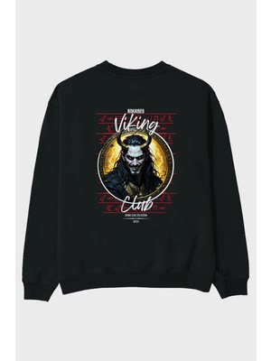 Ankhises Loke 1 Arka Baskılı Oversize Sweatshirt Erkek Kadın Unisex