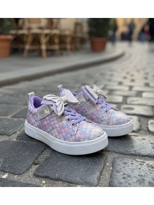 Surpie Shoes Kız Çocuk Günlük Ayakkabı, Renkli Kız Çocuk Ayakkabı, Denizkızı Ayakkabı
