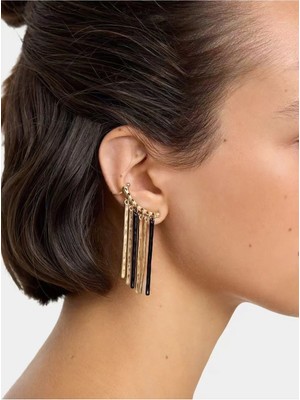 Çelik Sallantılı Mng Çift Cuff Küpe