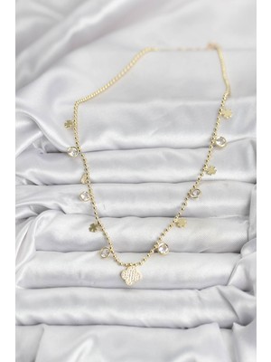 Ne Verelim Size Pirinç Gold Renk Yonca Model Kadın Kolye - TJ-BKO10641