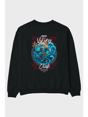 Ankhises Njord Arka Baskılı Oversize Sweatshirt Erkek Kadın Unisex