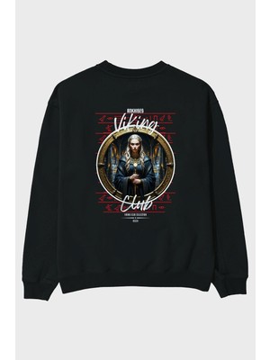 Ankhises Viking Mitolojisi Serisi 5 Arka Baskılı Oversize Sweatshirt Erkek Kadın Unisex