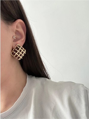 Çelik Karin Kahve Küpe