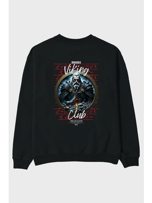 Ankhises Viking Mitolojisi Serisi 22 Arka Baskılı Oversize Sweatshirt Erkek Kadın Unisex