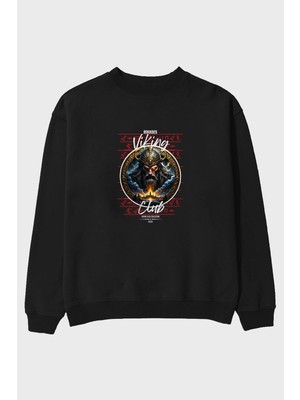 Ankhises Odin 2 Ön Baskılı Oversize Sweatshirt Erkek Kadın Unisex