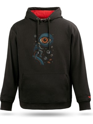 Tarrzzcom Tarrzz Unisex  Evrenin Gözü Tasarım Kapşonlu Sweathirt %100 Pamuk 3 Iplik Kanguru Cepli Hoodie