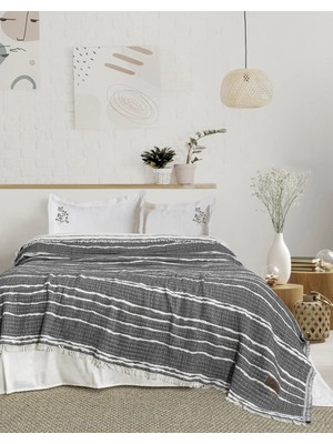 Şaheser Home Collection Sera Jakarlı Yatak Örtüsü Seti – %100 Pamuk Ipliği Boyalı, Çift Kişilik 240X260 cm