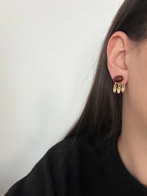 Çelik Gold Mng Bordo Küpe