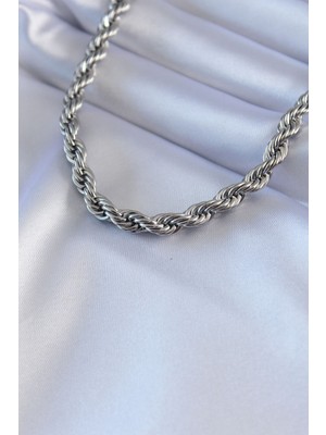 Ne Verelim Size 316L Çelik Gümüş Renk Burgu Model 45 cm Kadın Kolye - TJ-BKO7588
