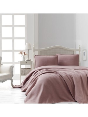 Şaheser Home Collection Liv Jakarlı Yatak Örtüsü Seti, Minimal Desenli %100 Pamuk Jakarlı Kumaş, 3 Parça Yatak Örtüsü Takımı